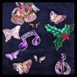 Vintage sequin brooches